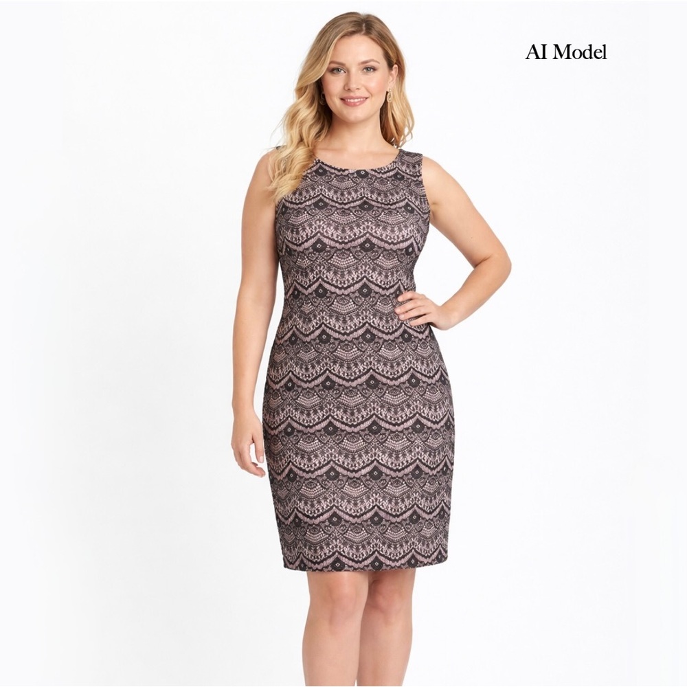 Jessica Simpson Scalloped Lace Cocktail Dress